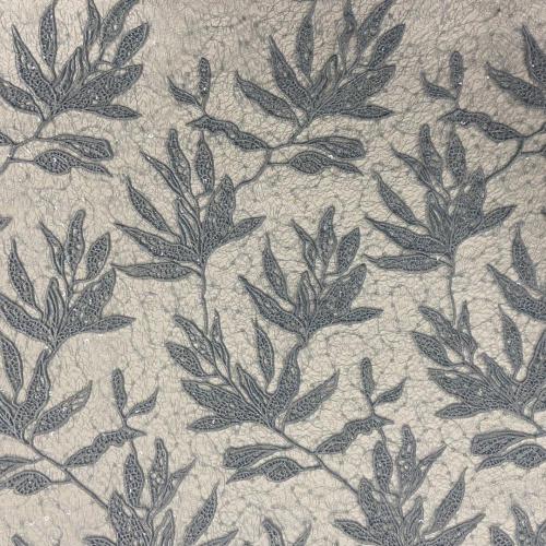 Human Plant  Allover Sequin Embroidery Fabric