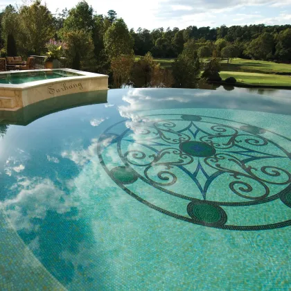 Customized Mosaic Design Blue Glass Mosaic for Swimming Pool mosaic tiles