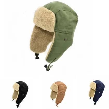 2023 Winter Warm Wool and Cotton Ear Cover Hat for Men and Women