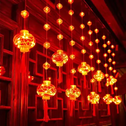 2023 Chinese New Year Red Lantern String Lights