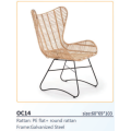 Modern Rattan Lounge Chair Outdoor PE Rattan Armchair Leisure Wicker Patio Garden Dining Chair for Terrace Balcony Courtyard