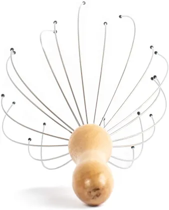 Wooden handle head massage head massager spider