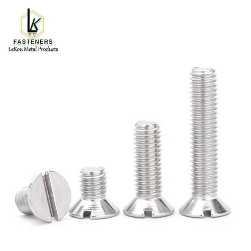 Машынныя шрубы з плоскай патайнай галоўкай з нержавеючай сталі 82 градуса