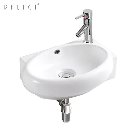 Glossy Glazed Ceramic Wall Hanging Bathroom Washbasin