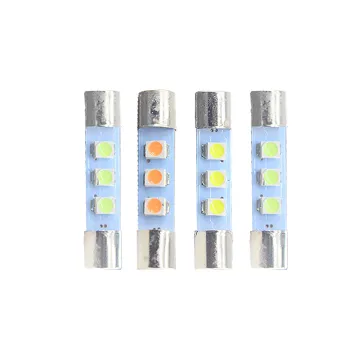 8V LED Bulb with Audio Equipment Receiver, T6.3, C5W, 29mm, 3SMD 3528 1210, for License Plate Lighting