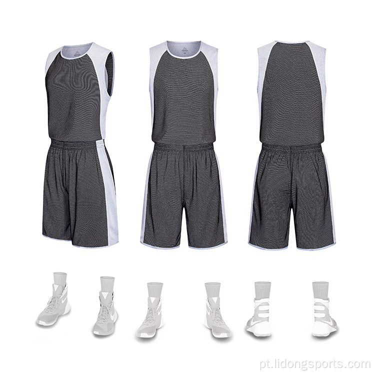 Homens personalizados Mesh sublimação camisa de basquete cinza