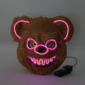 Máscara de fantasia de terror de urso assustador com iluminação LED