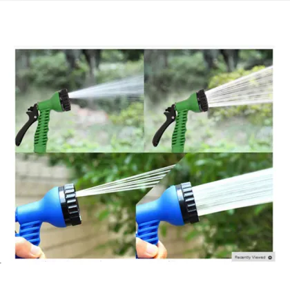 Magic flexible garden water hose Garden Hose reels +spray Gun Expandable Car watering hose connector Blue & Green 25-200FT