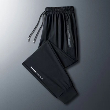 Summer Silk Silk Silk rapido Elastico maschile elastico elastico oversize dritto gambe sport pantaloni casual