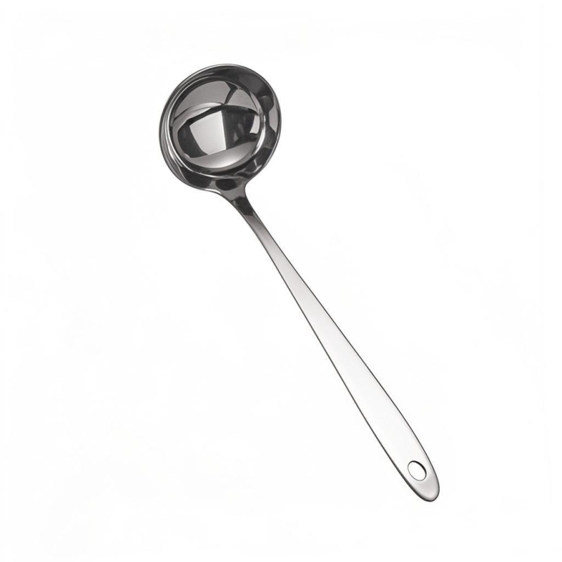 Large stainless steel soup spoon