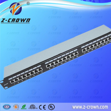 19" 1U 24 Port Cat6 STP Snap-in Patch Panel