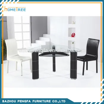 Minimalist double layer glass dining table