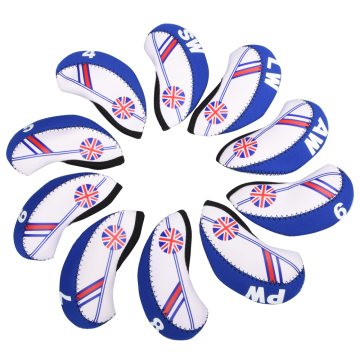 Factory Direct 10-Piece Golf Club Head Cover mit britischer Flagge und gedruckte Muster