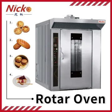 Bread Bakery Equipment Stainless Steel Rotary Rack Baking Gas Oven