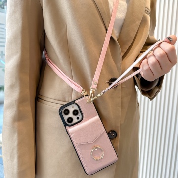 High-end Leather Solid Color Card Holder Fashion Phone Case for iPhone 16 Pro Max, 15 Pro, 14, 13
