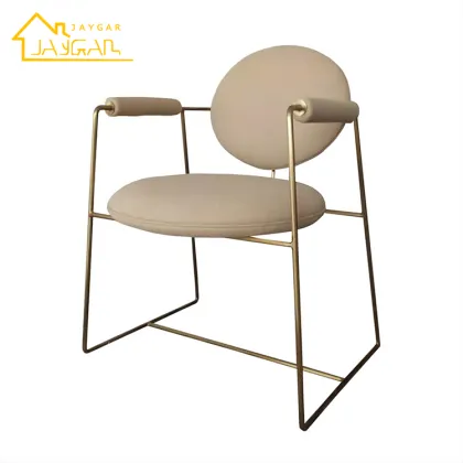 Gemma Leather Dining Armchair with Gold Legs