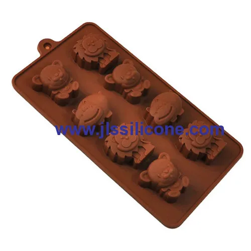 8 Cavity Lion Shaped Silicone Chocolate Molds 