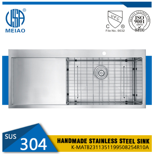 Fregadero de la cocina de desagüe de acero inoxidable SUS304