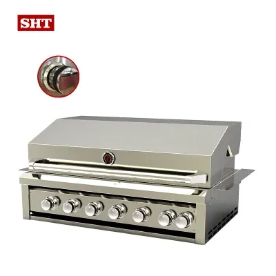 Professional Stainless Steel Build-in 6 Burners Gas Grills for Outdoor