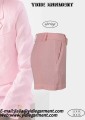 Kvinnors rosa hög midja linnet veckade shorts