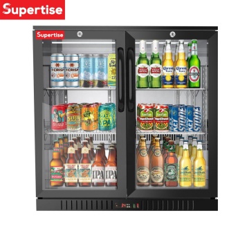 Stainless Steel 304 Back Bar Refrigerator with Two Sliding Doors - 250L Restaurant Kitchen Equipment