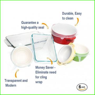 Set di 6 coperchi per ciotola in silicone per uso alimentare