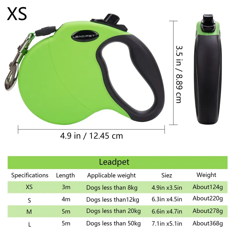 Retractable Dog Leash with Anti-Slip Handle