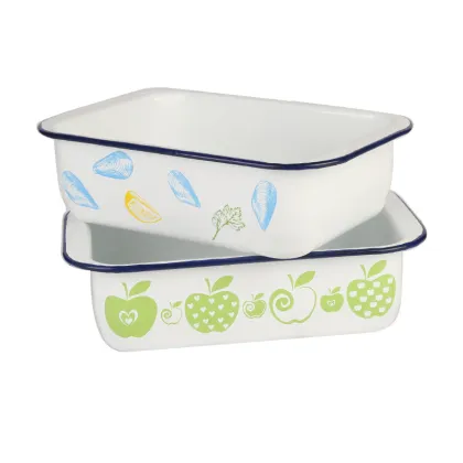 Rectangle Bakeware Comal Baking Ware BBQ Grill Cake Pan Enamel Ware