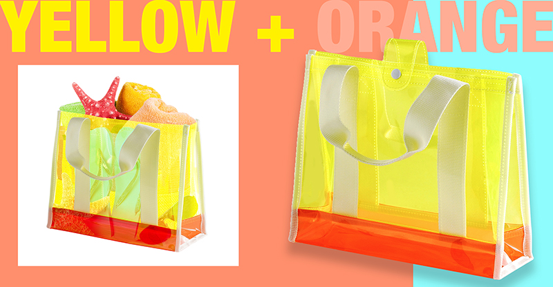 Fashion NEON Color Matching PVC Hand Bag yellow