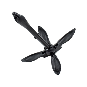 Hardware marino: ancoraggio pieghevole in acciaio con rivestimento nero per barche
