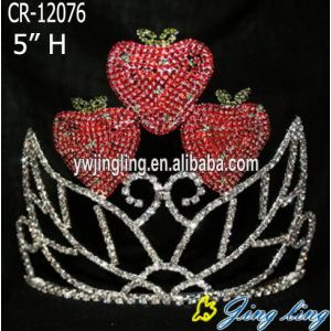 Bright Red Strawberry Custom Pageant Crowns