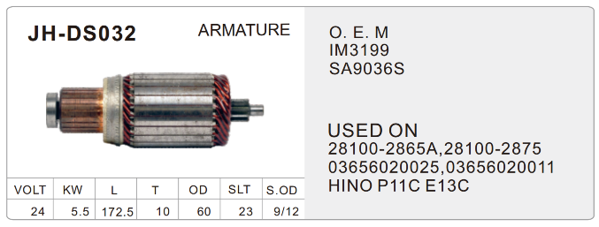 starter parts- JH-DS032-X