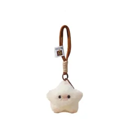 Cute Star Plush Keychain with Smile Face