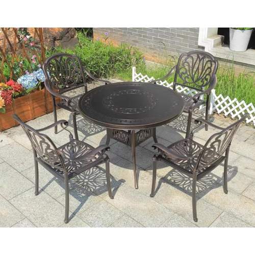 Cast Aluminum Garden Dining Tables and Chairs Set