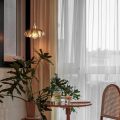 Amber fruit dish glass lampshade dining pendant lamp