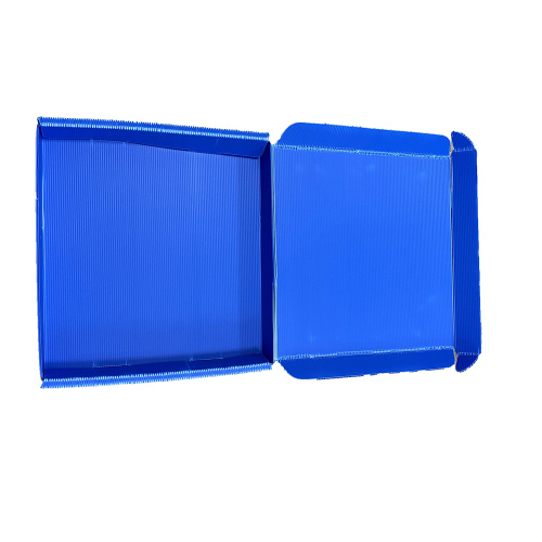 Bacs de rangement pliants en carton ondulé bleu PP