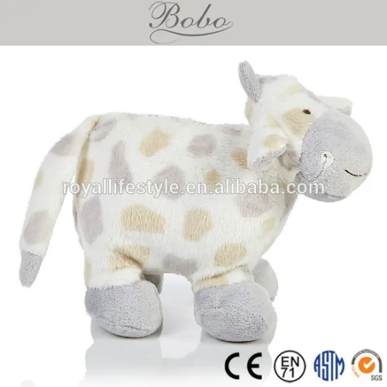 Lovely beige plush standing cow toy-7.48"