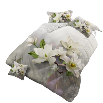 3D Floral Printed Polyester Duvet Cover Set - 4pcs Home Textile Bedding