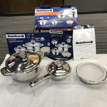 2021 Top -Selling Edelstahl -Kochgeschirrsets - 6 -teilige Küchenküste -Töpfe und Pfannen mit Deckel