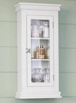Over The Toilet Glass Latch Door Wall Medicine Cabinet