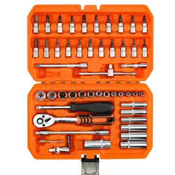 53PCS Auto Repair and Maintenance Tool Kit with Wrench and Socket