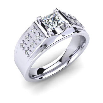 ဇိမ်ခံကား 2-carat ယဉ်ကျေးမှုစိန်အမျိုးသားများ၏လက်စွပ်