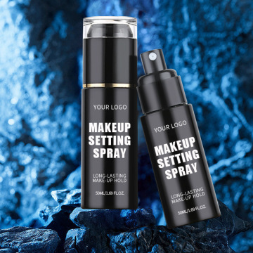 Custom Logo Private Label Waterproof Moisturizing Makeup Setting Spray for Men - Wholesale Black Bottle