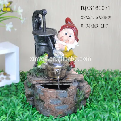 Customized home deocr gome and cherub water foutain