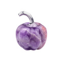 Amethyst 30MM Pumpkin Oranment for Home Office Decor Handmade Craved Vegetables fruits Stone Gifts