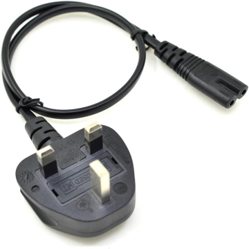 1.5M 3A Fused BS 1363 Power Cable - UK 3-Pole Plug to C7 Polarized IEC 6 ft H03VVH2 Power Cord for Computer