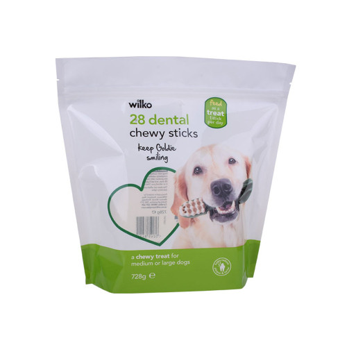 compostable dog pouch for pet food with zipper