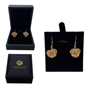 Fast Delivery: Luxury Gold Plated Flower Rose Rings and Earrings for Women