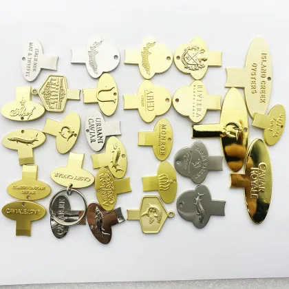 Gold Silver Metal Caviar Tin Opener Key