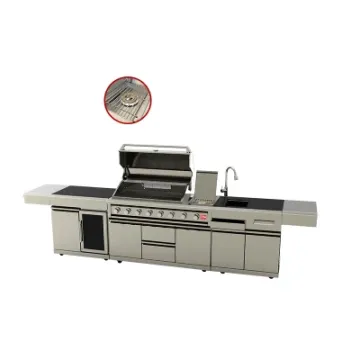 Outside Granite Design Stainless Steel Sink Fridge Garden Kitchen Cabinet